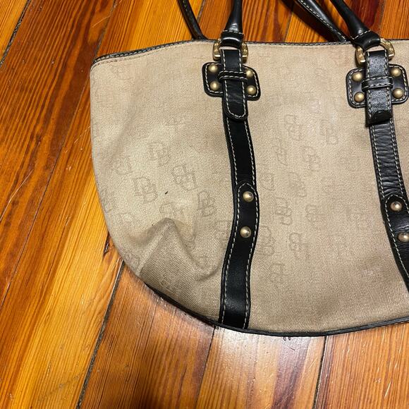 Douney & Bourke beige black gold purse shoulder bag leather luxury - Picture 7 of 10